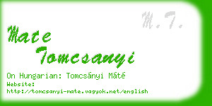 mate tomcsanyi business card